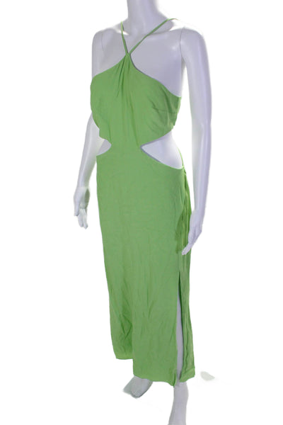 Louna Womens Halter Cutout Midi Dress Green Size 4 15986083