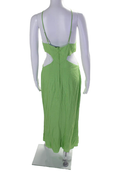 Louna Womens Halter Cutout Midi Dress Green Size 4 15986083