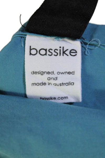 Bassike Womens Knotted Poplin Crop Top Blue Size 6 15219055