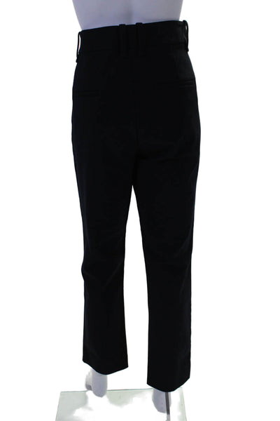 Vince Women's Hook Closure Flat Front Straight Leg Dress Pants Black Size 12