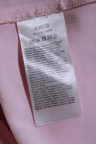 AMUR Womens Emmett Pleated Gown Pink Size 12 16098190