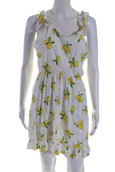 Slate & Willow Womens Lemon Tie Strap Dress White Size 4 15211521