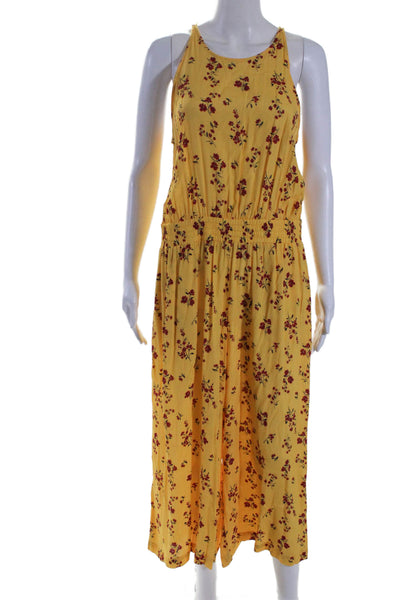 Thakoon Collective Womens Yellow Floral Jumpsuit Yellow Size 8 15804201