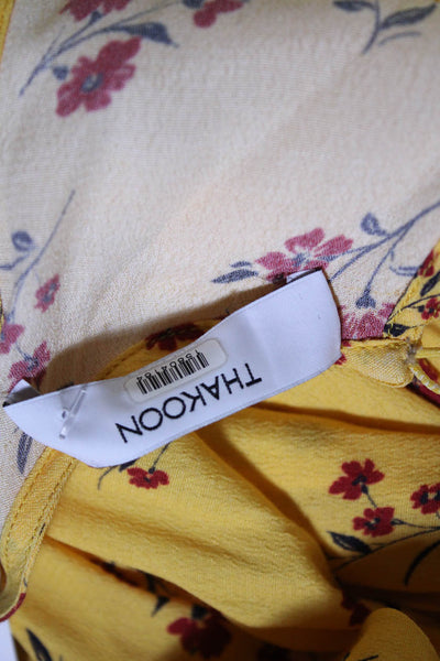 Thakoon Collective Womens Yellow Floral Jumpsuit Yellow Size 6 15805649
