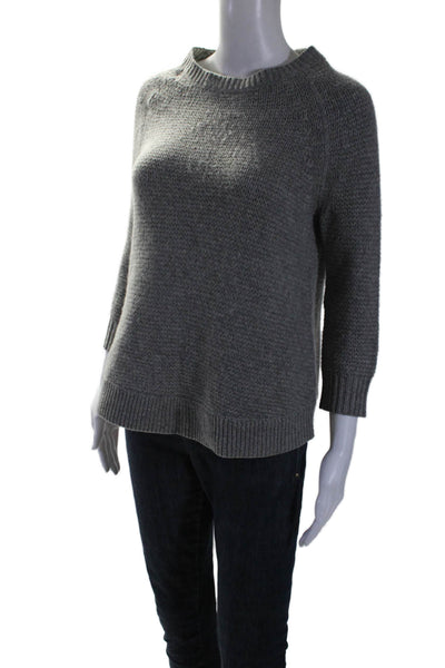 J Crew Womens Cashmere Long Sleeve Crewneck Pullover Sweater Gray Size XS