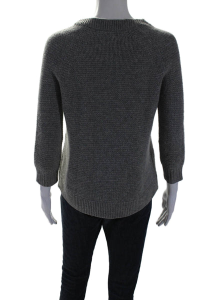 J Crew Womens Cashmere Long Sleeve Crewneck Pullover Sweater Gray Size XS