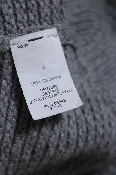 J Crew Womens Cashmere Long Sleeve Crewneck Pullover Sweater Gray Size XS