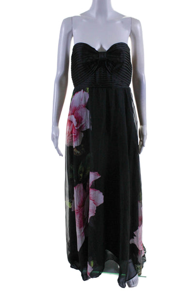 One33 Social Womens Chiffon Strapless Gown Black Size 4 16417654