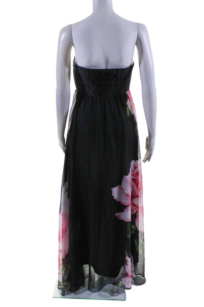 One33 Social Womens Chiffon Strapless Gown Black Size 4 16417654