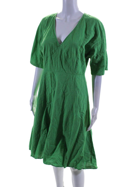 TOME Collective Womens Green Linen Dress Green Size 2 15084091