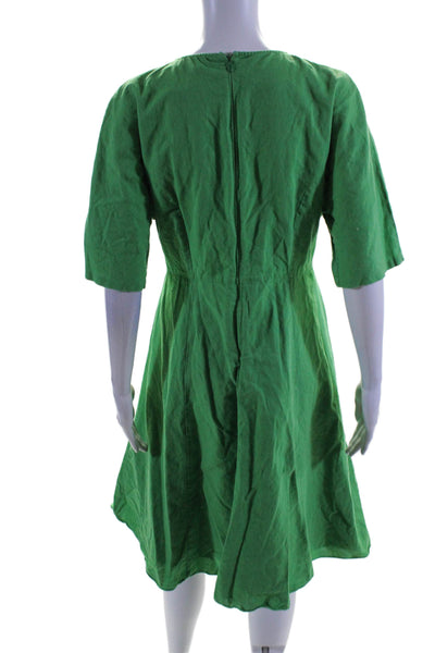 TOME Collective Womens Green Linen Dress Green Size 2 15084091