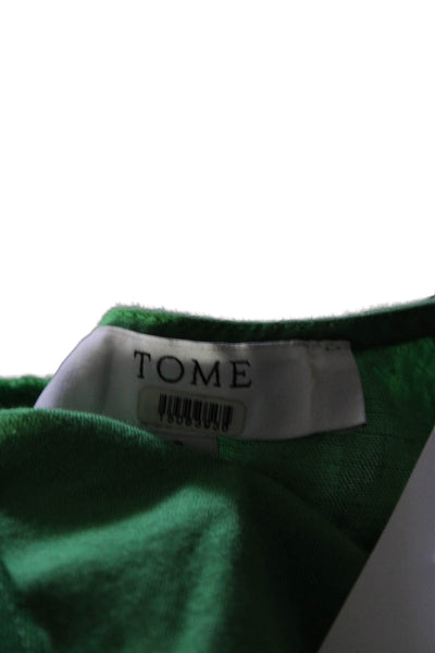 TOME Collective Womens Green Linen Dress Green Size 2 15084091