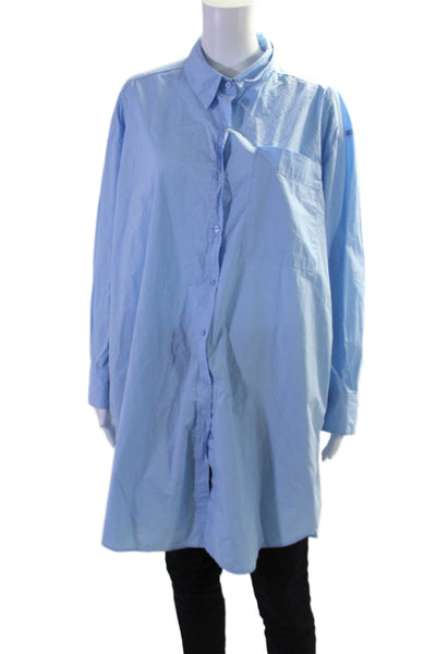 English Factory Womens Classic Collared Shirt Dress Blue Size 4 15471229