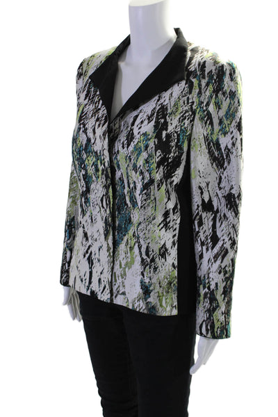 Lafayette 148 New York Womens Silk Snap Closure Unlined Jacket Multi Size 12