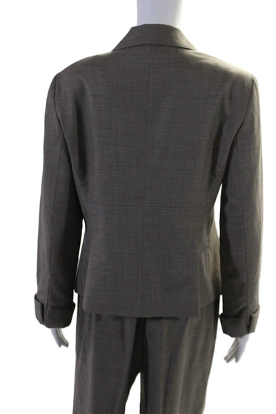 Lafayette 148 New York Womens Wool Single Breasted 2 Piece Pant Suit Gray Size 8