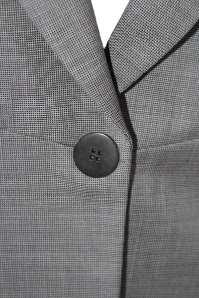 Lafayette 148 New York Womens Wool Single Breasted 2 Piece Pant Suit Gray Size 8