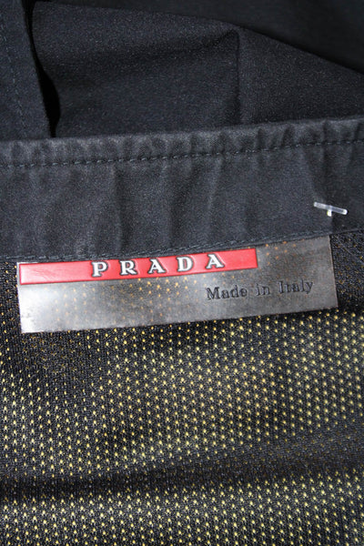 Prada Women's Zip Closure Mesh Line A-Line Mini Skirt Black Size S