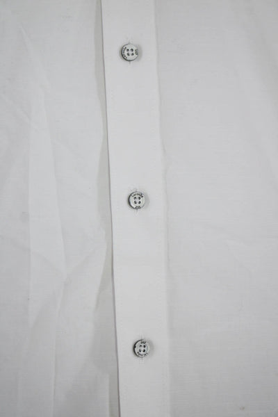 Guy Laroche Mens Cotton Long Sleeve Button Down Dress Shirt White Size 100