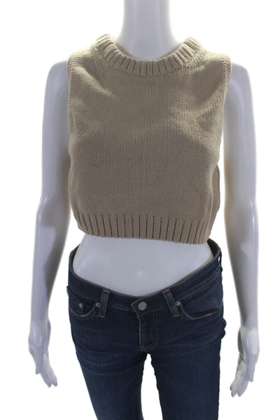 Los Angeles Atelier + Other Stories Womens Cotton Knit Tank Top Beige Size M