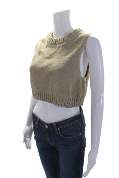 Los Angeles Atelier + Other Stories Womens Cotton Knit Tank Top Beige Size M