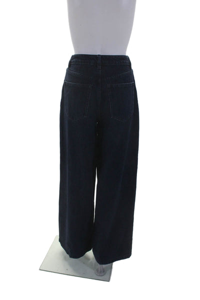 We Wore What Womens Cotton Five Pocket Mid-Rise Flared Jeans Blue Size 24