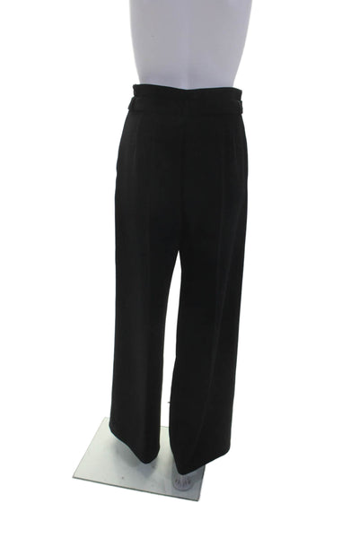 Maje Womens Belted Two Pocket High-Rise Wide Leg Pants Trousers Black Size 38