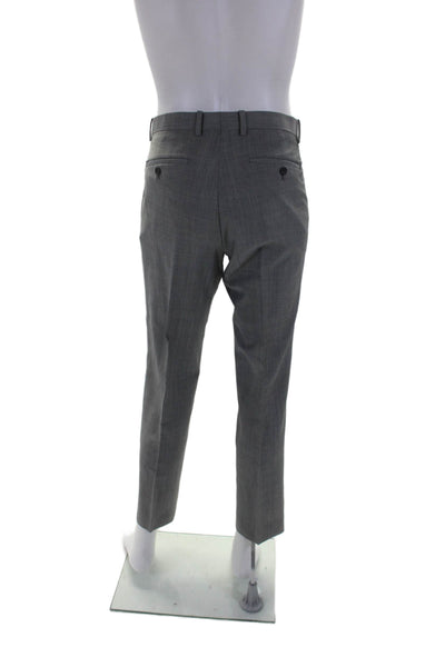 Theory Mens Zip Up Creased Marlo Fincastle Dress Pants Gray Wool Size 33