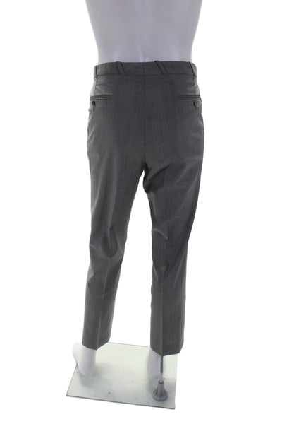 Thierry Mugler Mens Slim Leg Mid Rise Creased Dress Pants Gray Wool Size EUR 54