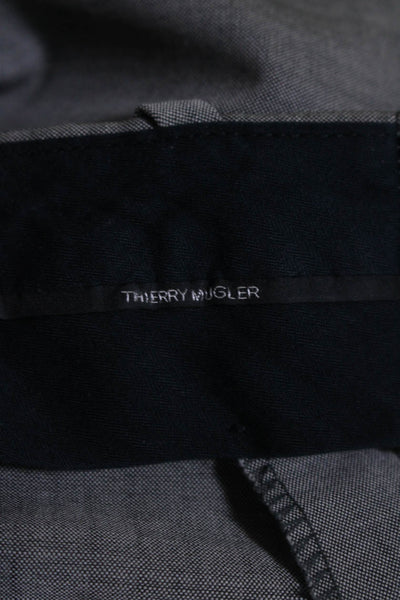 Thierry Mugler Mens Slim Leg Mid Rise Creased Dress Pants Gray Wool Size EUR 54