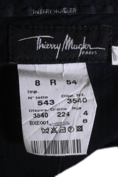 Thierry Mugler Mens Slim Leg Mid Rise Creased Dress Pants Gray Wool Size EUR 54