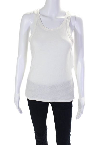 Nation LTD Womens Recycled Cotton Round Neck Pullover Tank Top White Size S