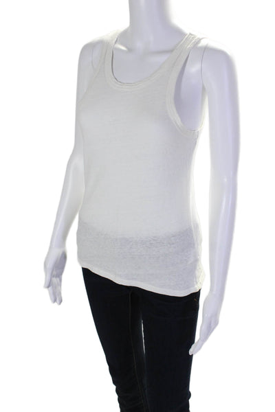 Nation LTD Womens Recycled Cotton Round Neck Pullover Tank Top White Size S