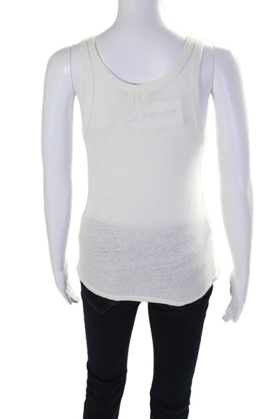 Nation LTD Womens Recycled Cotton Round Neck Pullover Tank Top White Size S