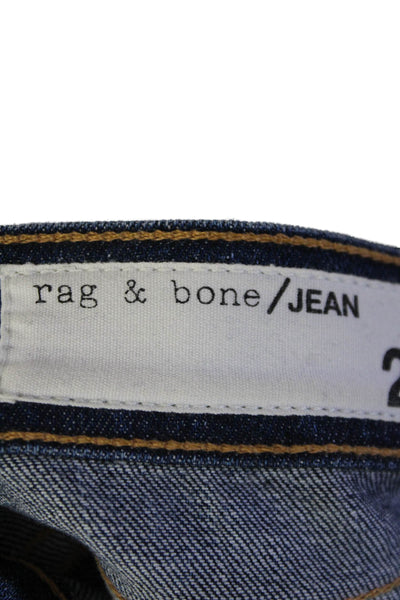 Rag & Bone Jean Womens Cotton Distressed Low-Rise Skinny Jeans Blue Size 25