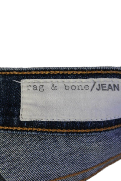 Rag & Bone Jean Womens Cotton Distressed Low-Rise Skinny Jeans Blue Size 26