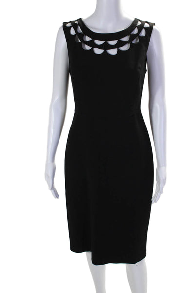 Karl Lagerfeld Womens Black Cut Out Scoop Neck Sleeveless Shift Dress Size S