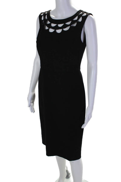 Karl Lagerfeld Womens Black Cut Out Scoop Neck Sleeveless Shift Dress Size S