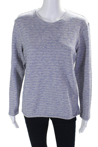 Levi's Womens Blue Striped Crew Neck Long Sleeve Sweater Top Size 2