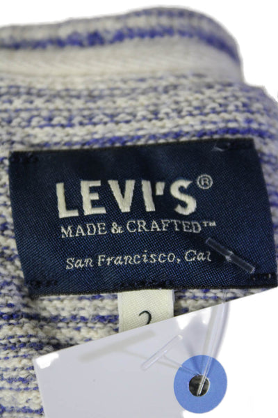 Levi's Womens Blue Striped Crew Neck Long Sleeve Sweater Top Size 2