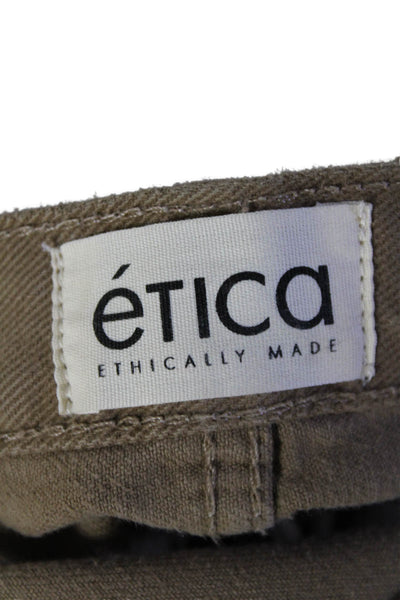 Etica Womens Cotton Blend Five Pocket Mid-Rise Skinny Jeans Beige Size 24