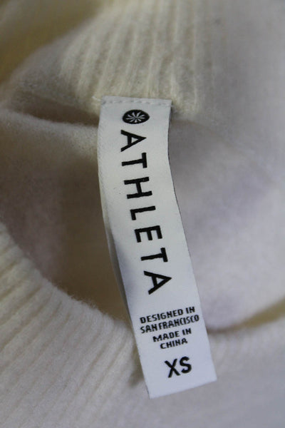 Athleta Women's Round Neck Long Sleeves Pullover Sweater Cream Size XS