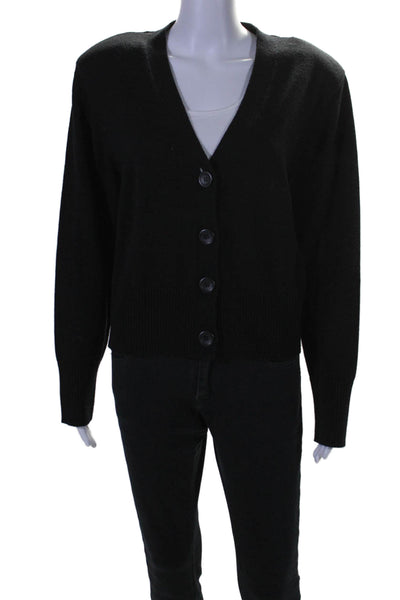 & Other Stories Women's V-Neck Long Sleeves Button Up Cardigan Black Size M