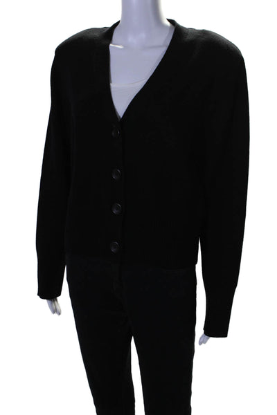 & Other Stories Women's V-Neck Long Sleeves Button Up Cardigan Black Size M