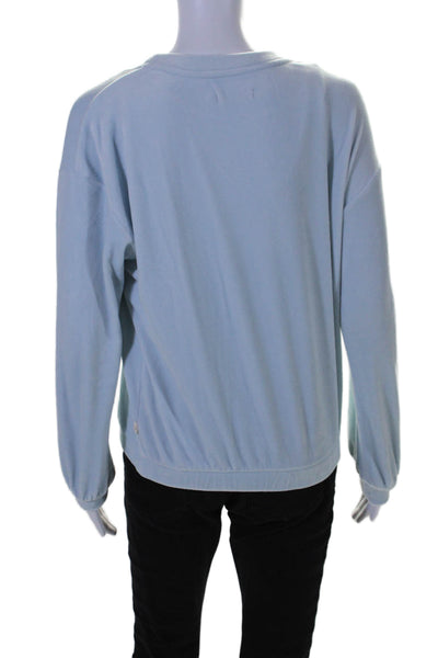 Ugg Women's Round Neck Long Sleeves Pullover Sweatshirt Blue Size S