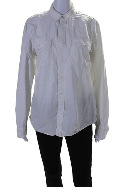 Alex Mill Womens Cotton Long Sleeve Button Down Collared Blouse White Size M