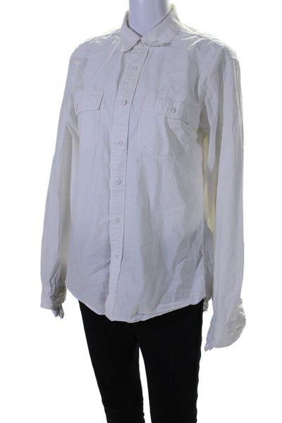 Alex Mill Womens Cotton Long Sleeve Button Down Collared Blouse White Size M