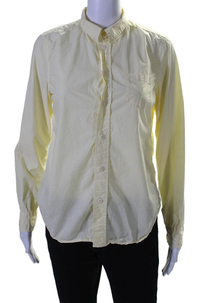 Alex Mill Womens Cotton Long Sleeve Button Down Collared Blouse Yellow Size M