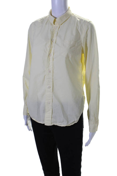 Alex Mill Womens Cotton Long Sleeve Button Down Collared Blouse Yellow Size M