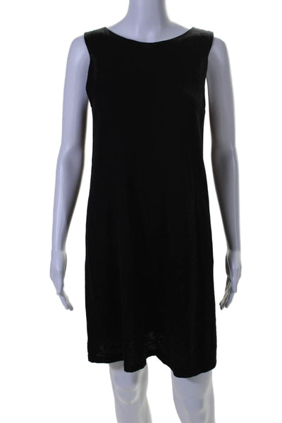 Eileen Fisher Womens Wool Sleeveless Round Neck A Line Dress Black Size S