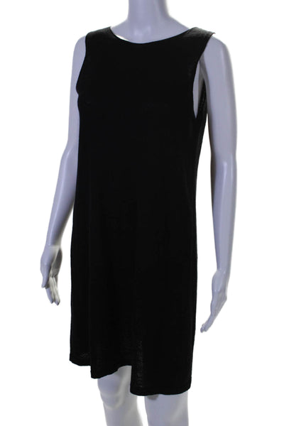 Eileen Fisher Womens Wool Sleeveless Round Neck A Line Dress Black Size S